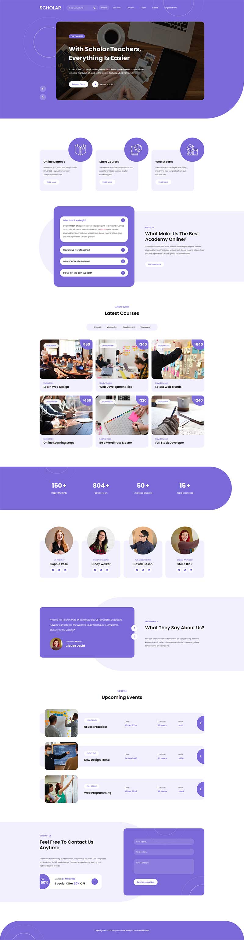 響應式網(wǎng)上學校前端靜態(tài)HTML5模板