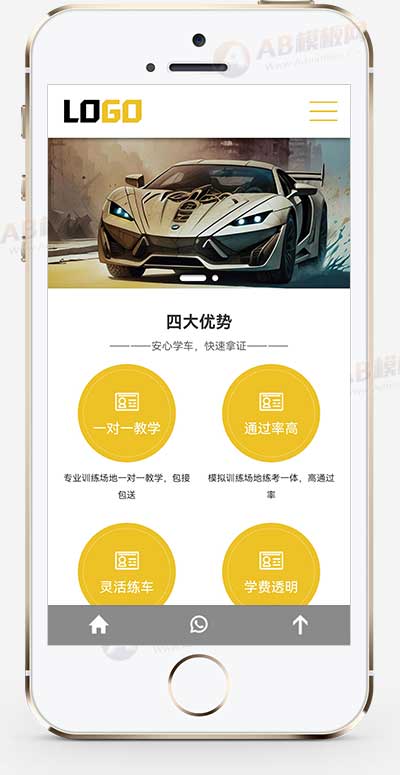 (自適應(yīng)手機(jī)端)駕校網(wǎng)站模板 駕照考證網(wǎng)站源碼下載